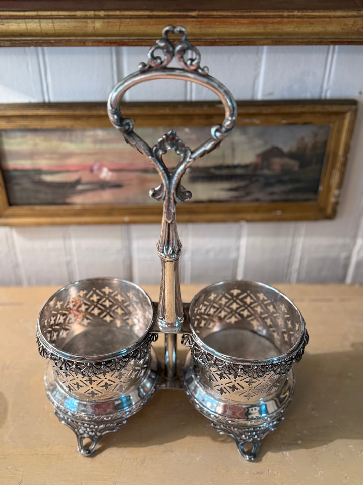 Footed Silver Caddy