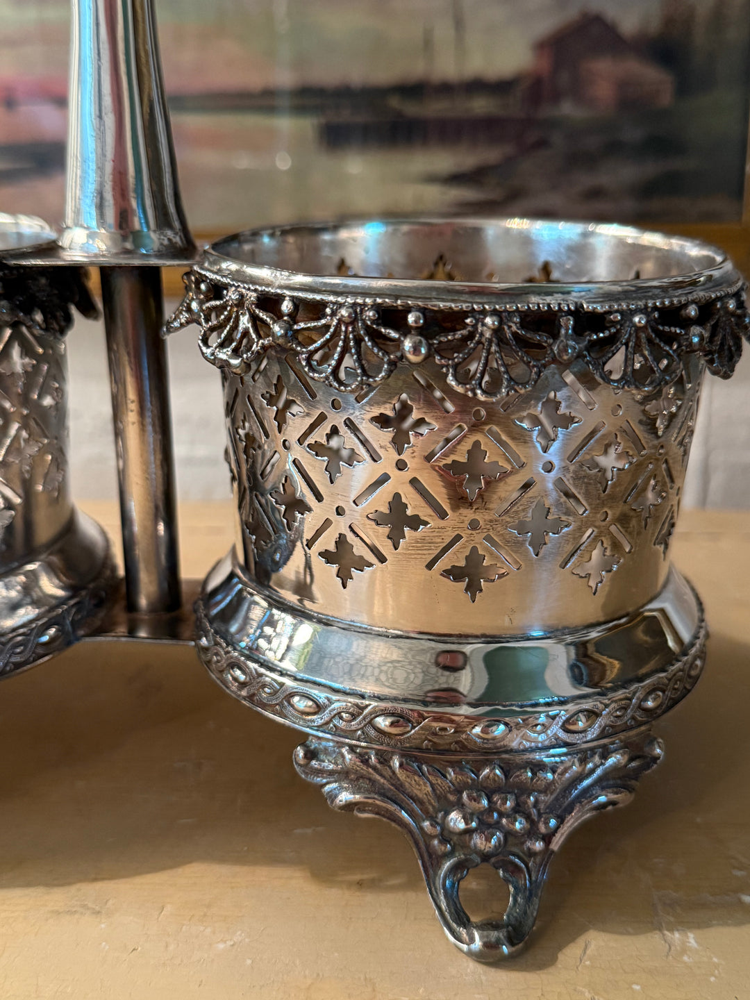 Footed Silver Caddy