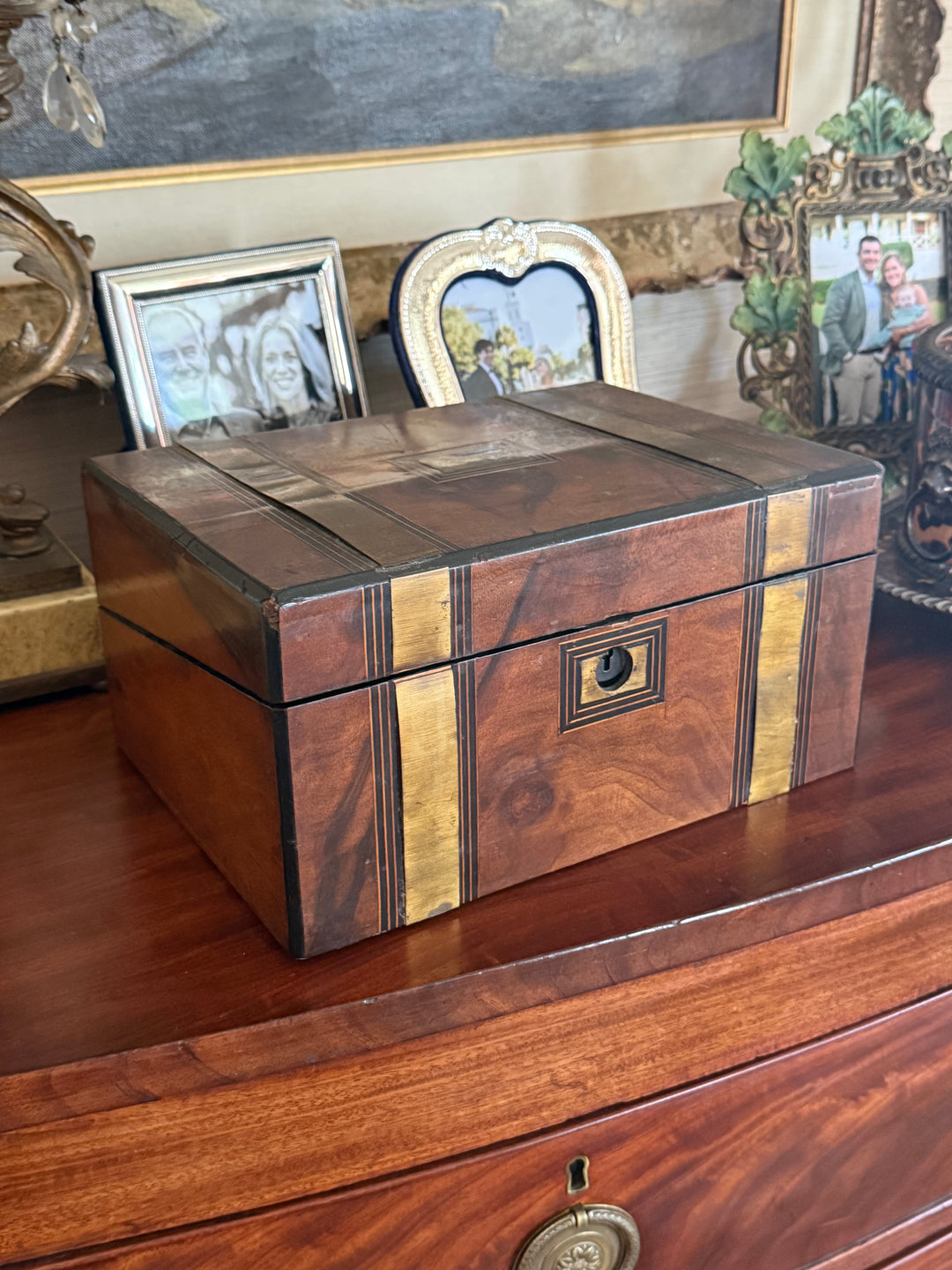 Antique Box with Brass Accents