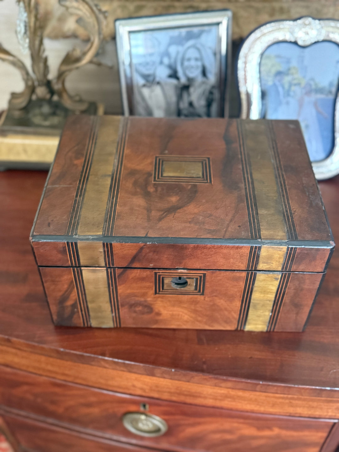 Antique Box with Brass Accents