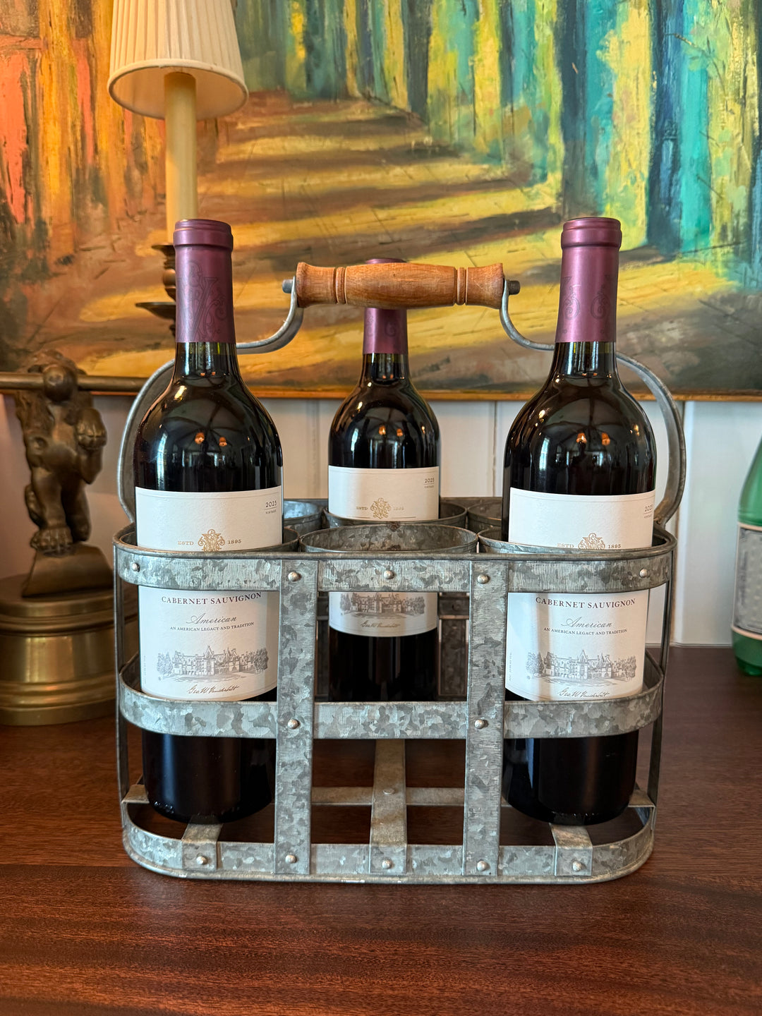 Galvanized Wine Caddy