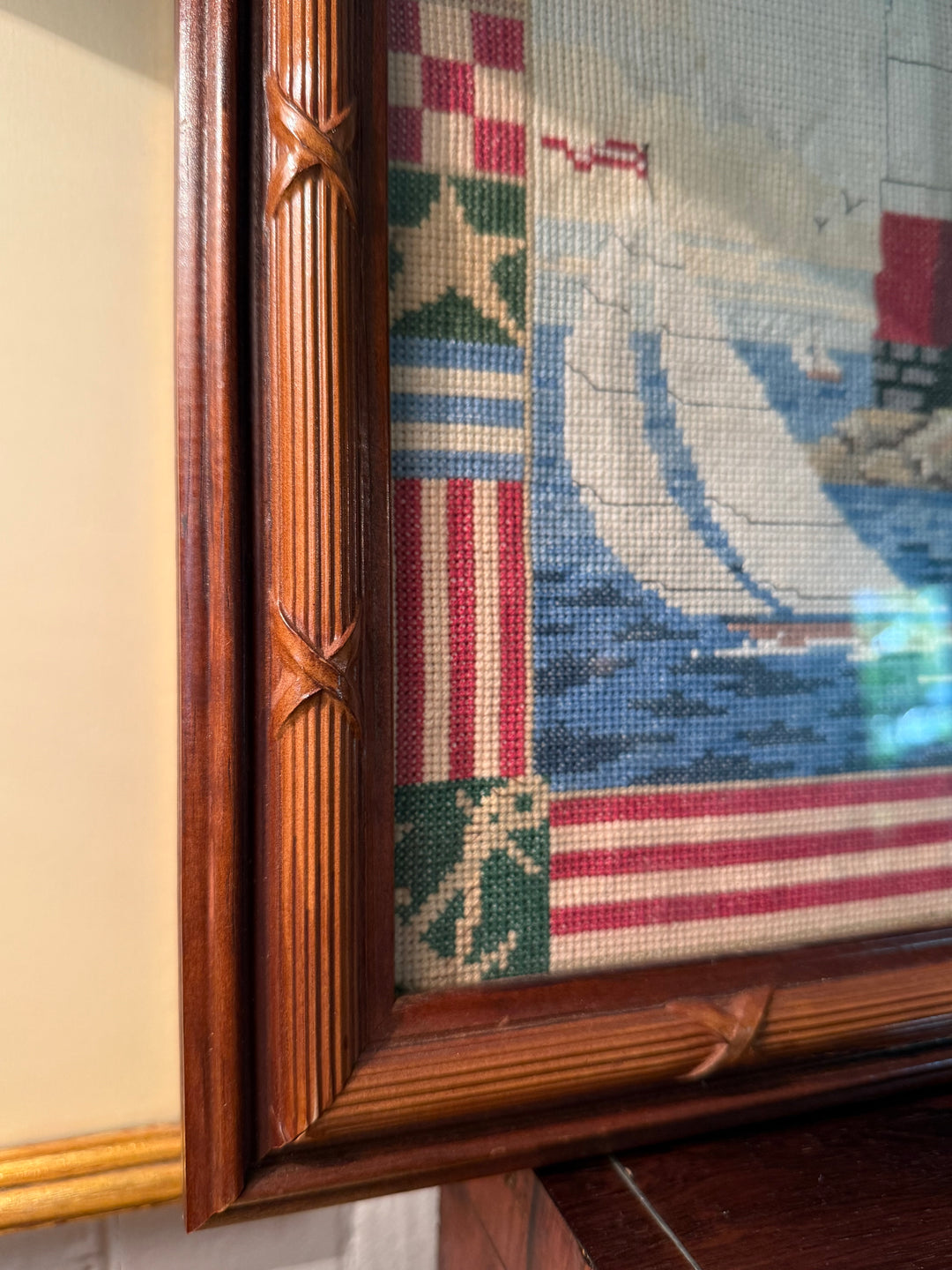 Needlepoint Lighthouse Framed Art