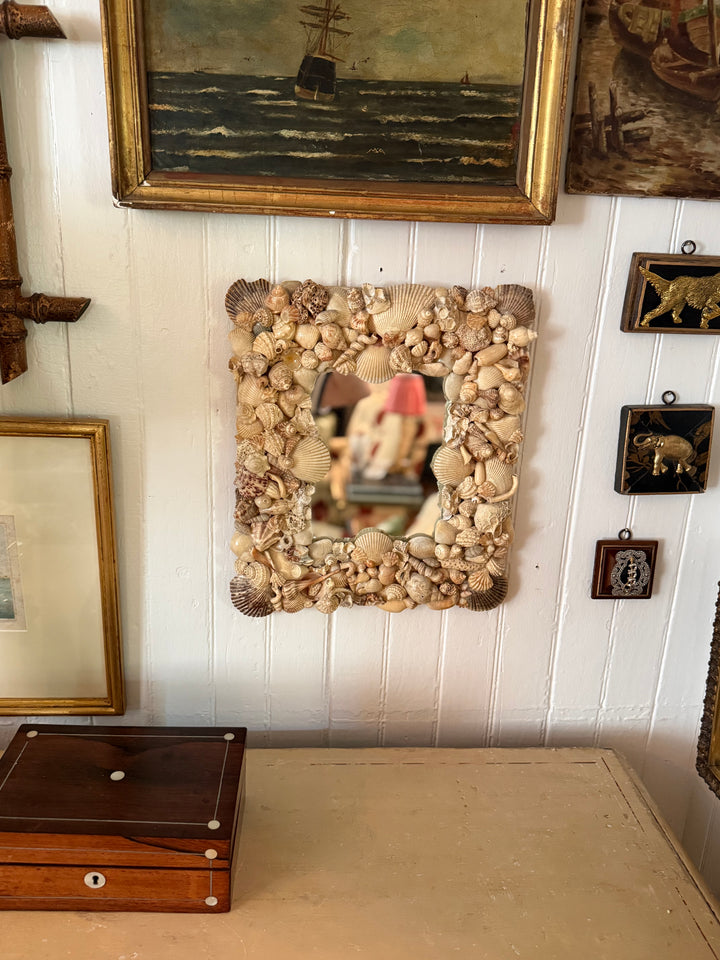 Antique Shell Mirror
