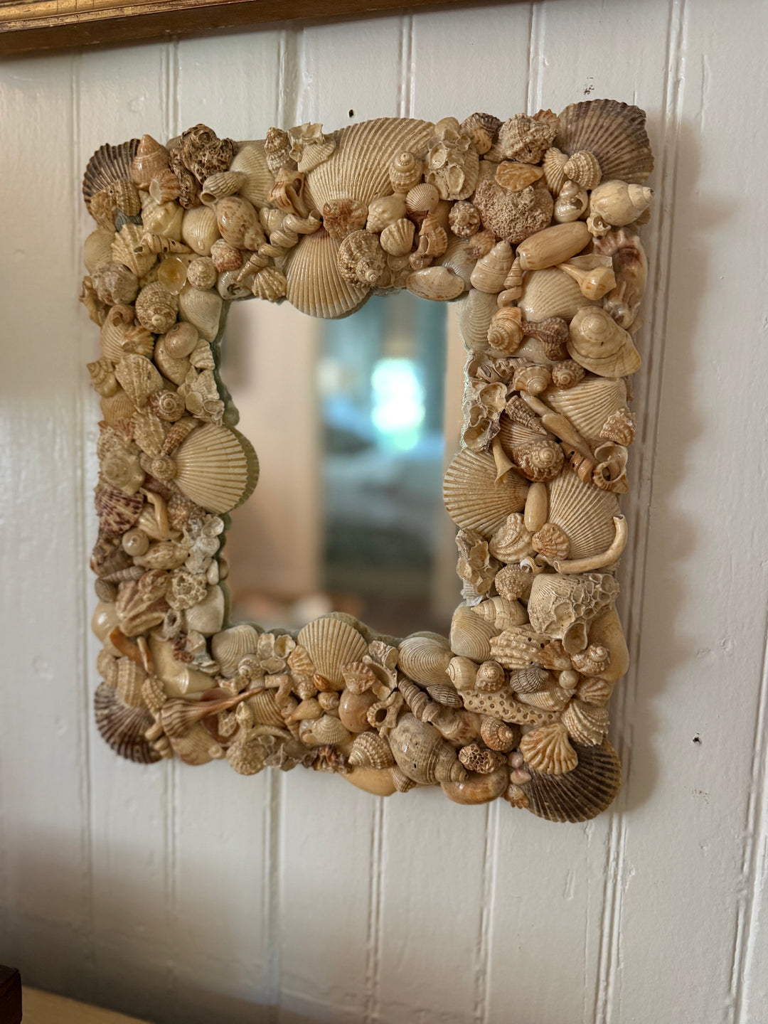 Antique Shell Mirror