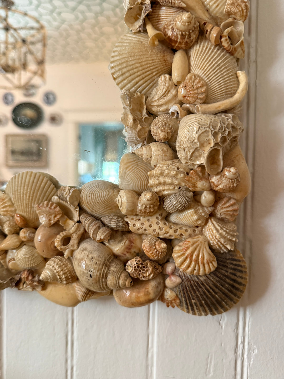 Antique Shell Mirror