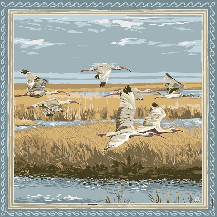 Marsh Birds Silk Scarves 25x25