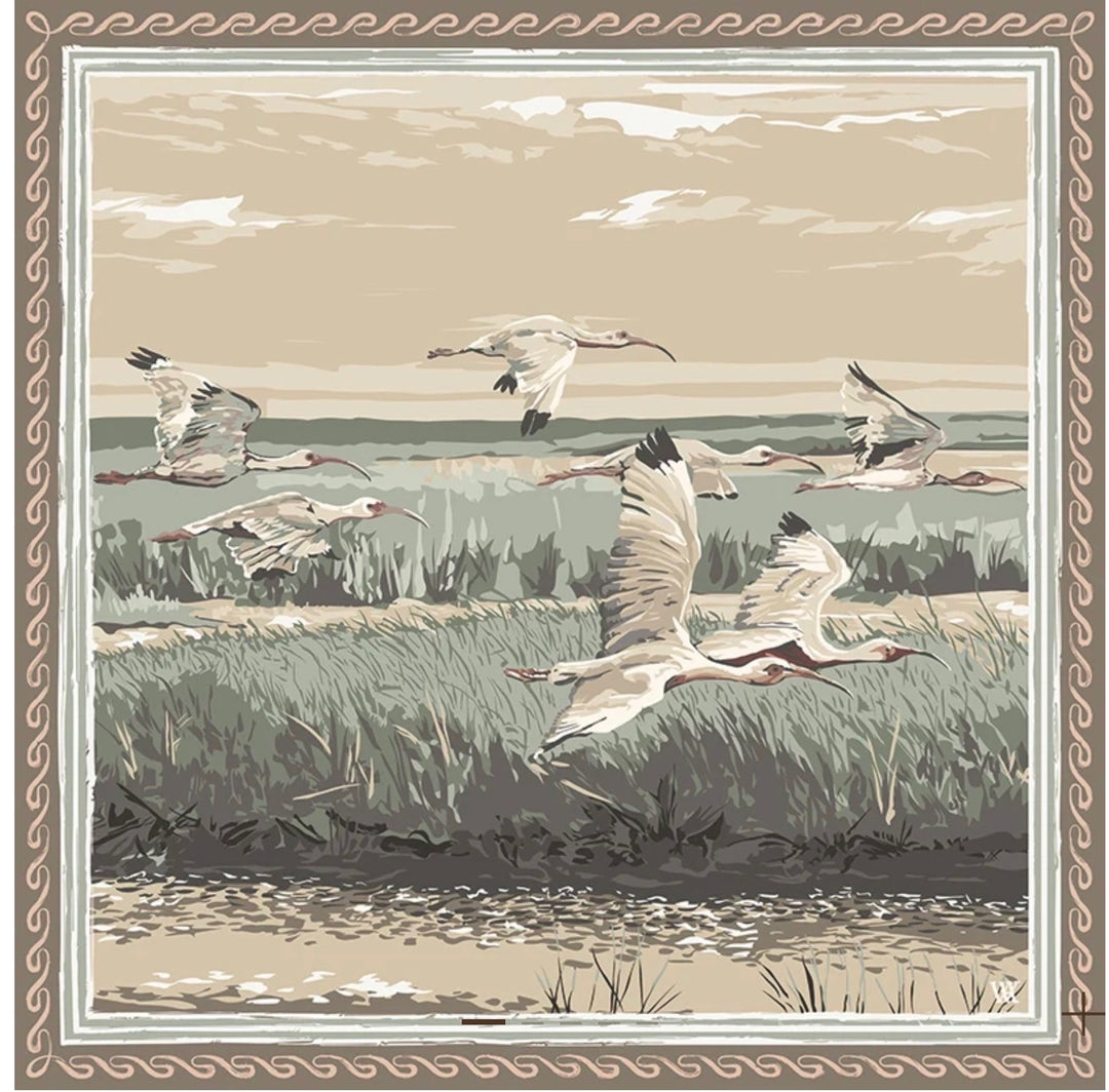 Marsh Birds Silk Scarves 25x25