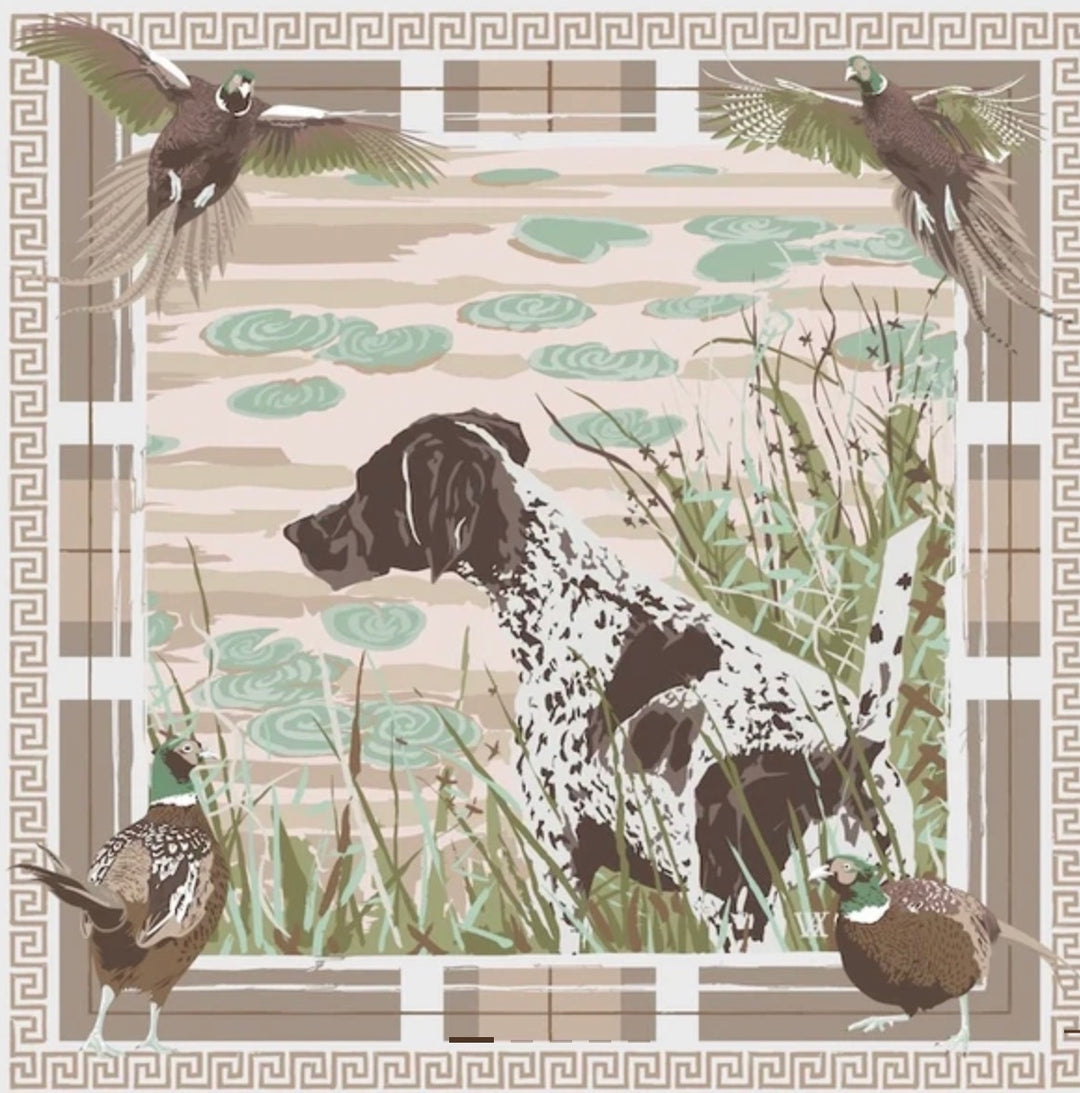 Hunting Dog Silk Scarves - 35x35