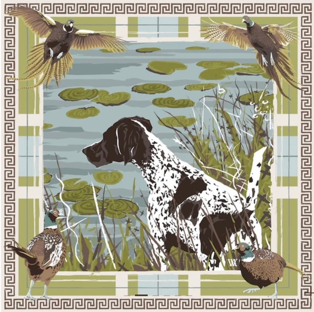 Hunting Dog Silk Scarves - 35x35
