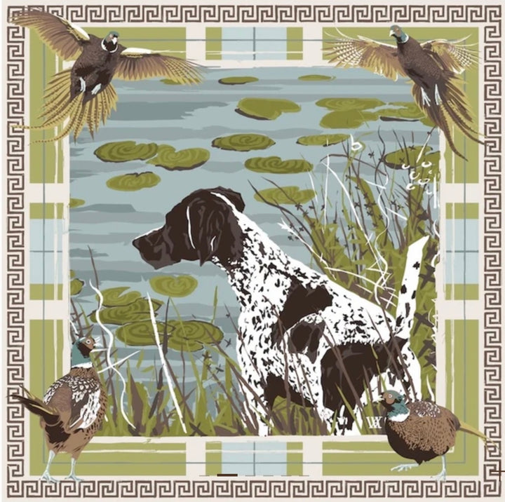 Hunting Dog Silk Scarves - 25x25
