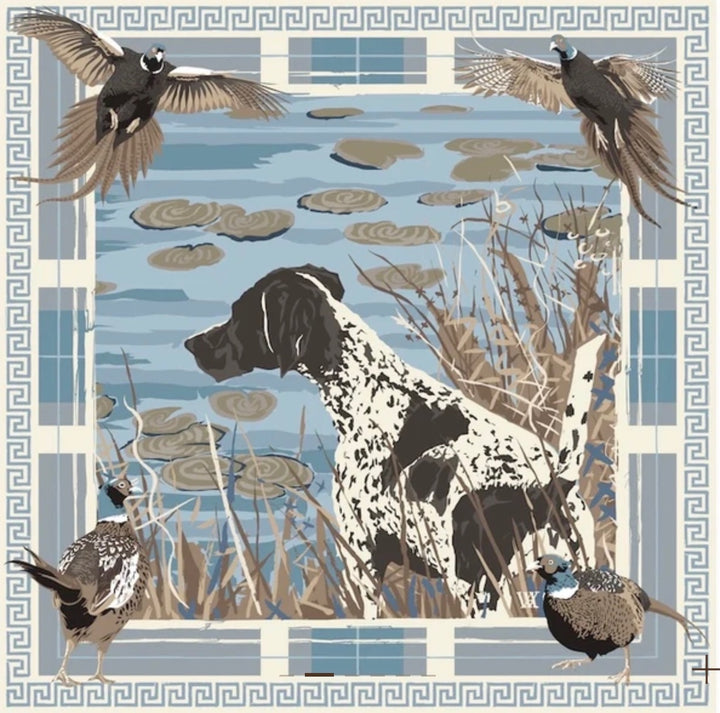Hunting Dog Silk Scarves - 25x25