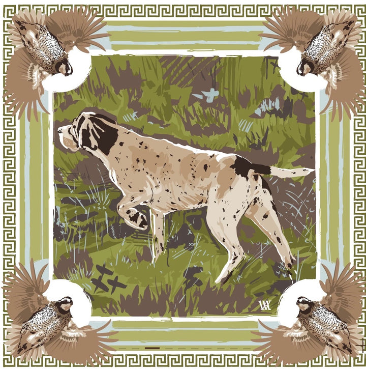 Hunting Dog Silk Scarves - 25x25