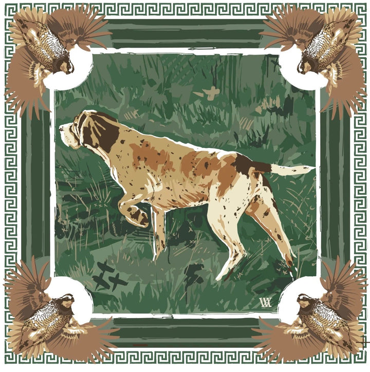Hunting Dog Silk Scarves - 35x35