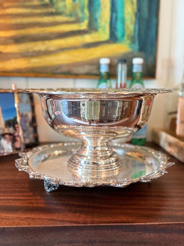 Pedestal Silver Plate Centerpiece Bowl