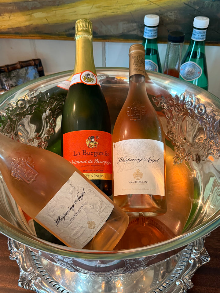 Floral Crest Silver Plate Wine Chiller