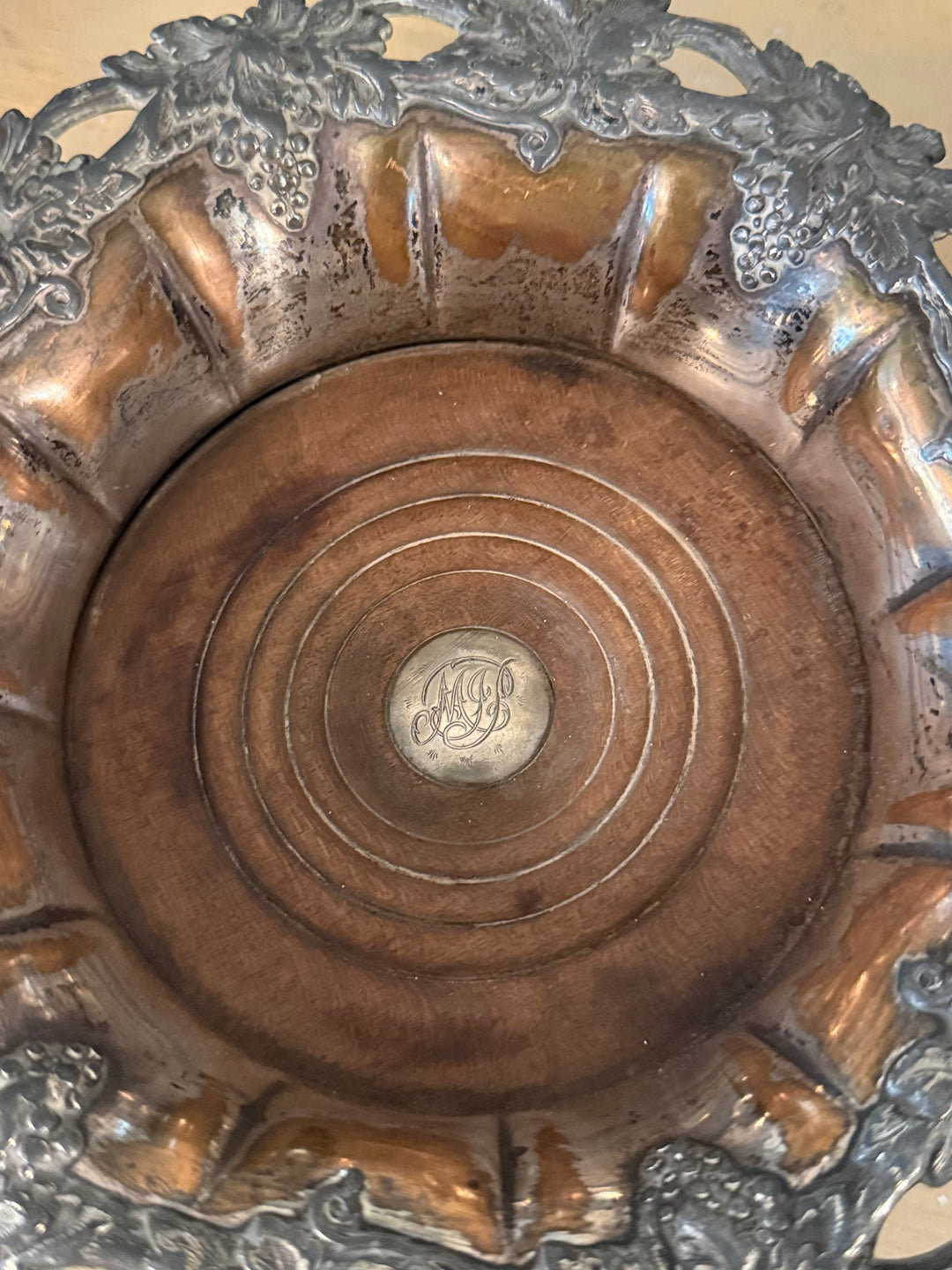Silver on Copper Wine Caddy