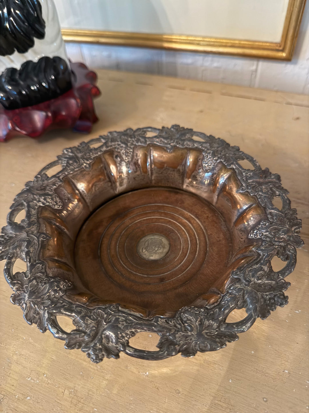 Silver on Copper Wine Caddy