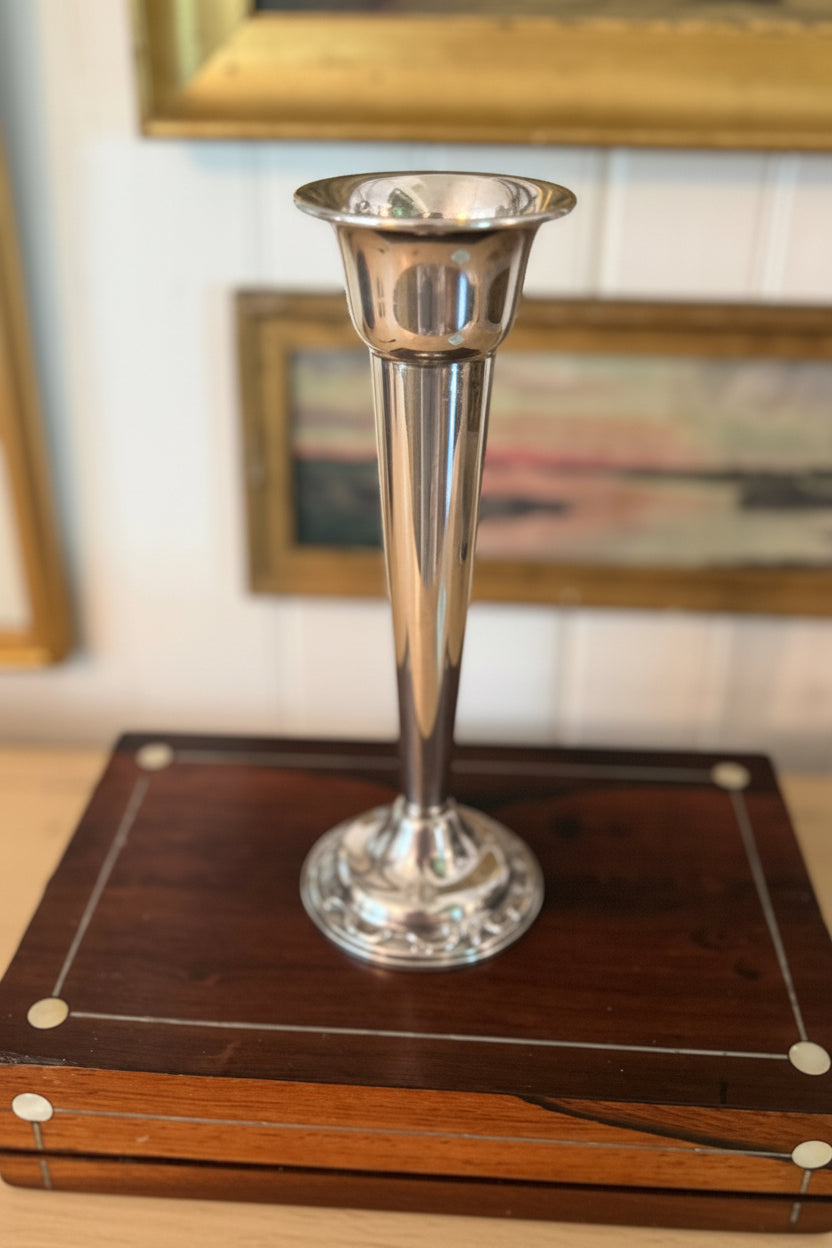 Silver. Plate trumpet vase