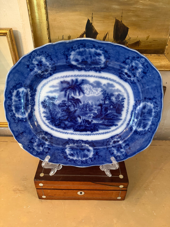 Blue and white English Platter