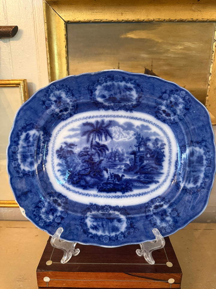 Blue and white English Platter