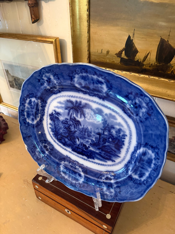 Blue and white English Platter