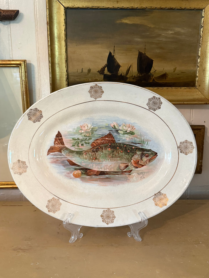 Antique Fish Platter w/ gold leaf detail