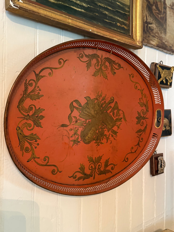 Antique Tole Gallery Tray