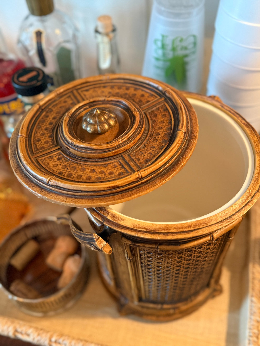 Vintage Cane Ice Bucket