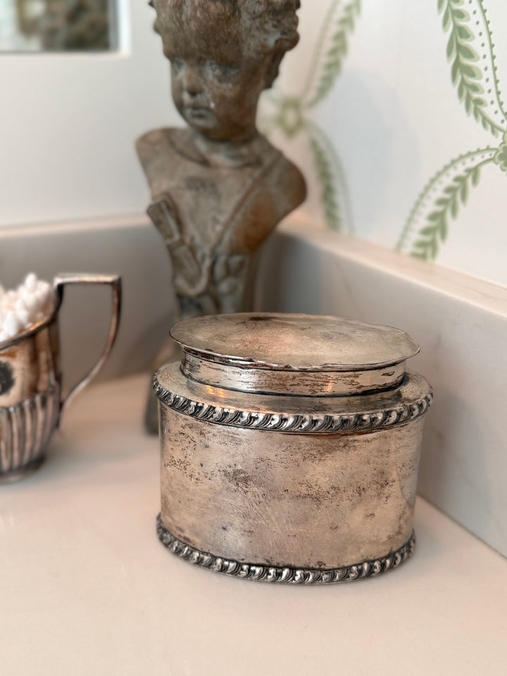 Silver Sheffield tea caddy