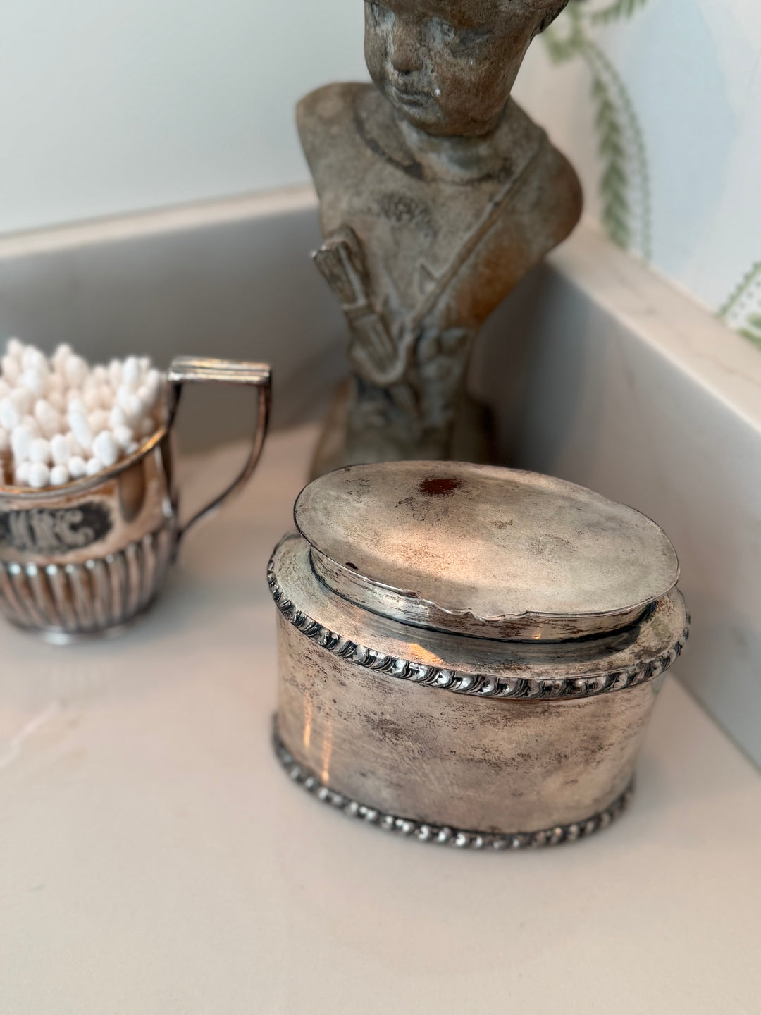 Silver Sheffield tea caddy