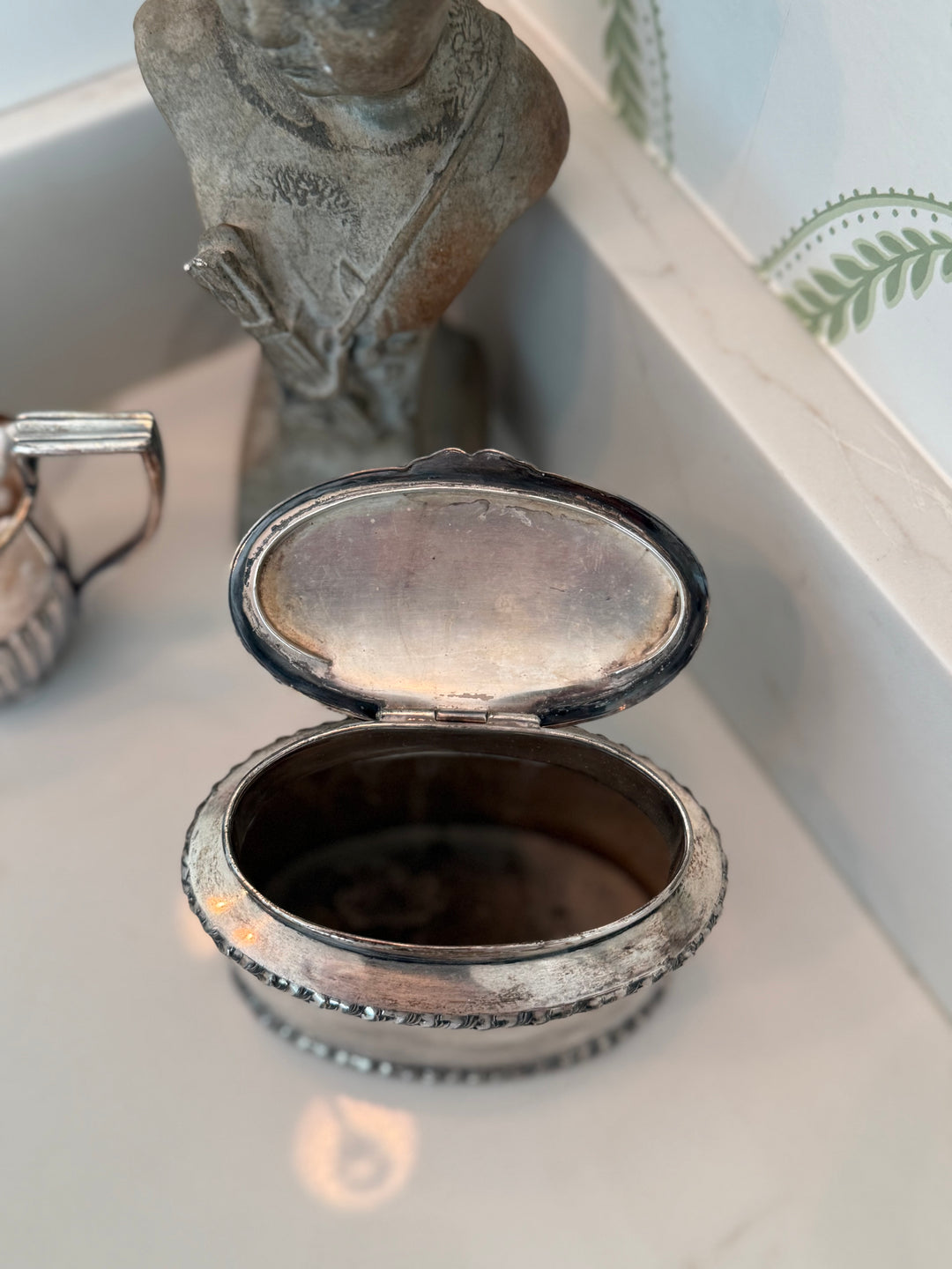 Silver Sheffield tea caddy