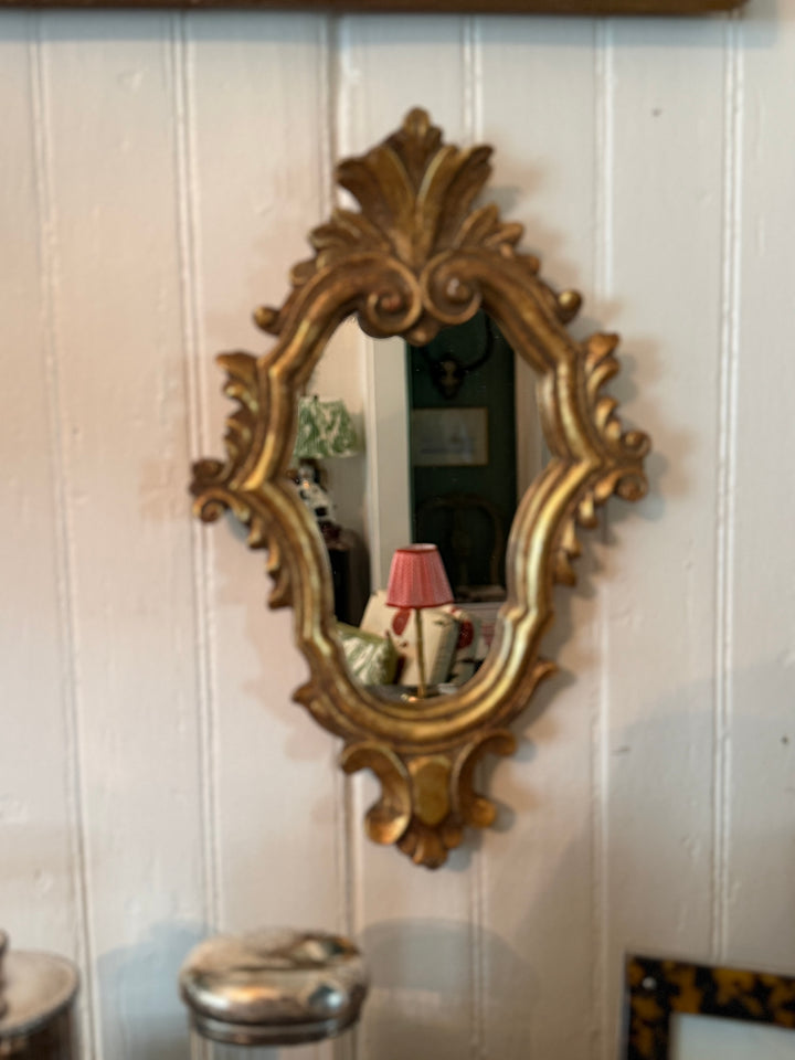 Gold leaf Italian petite mirror