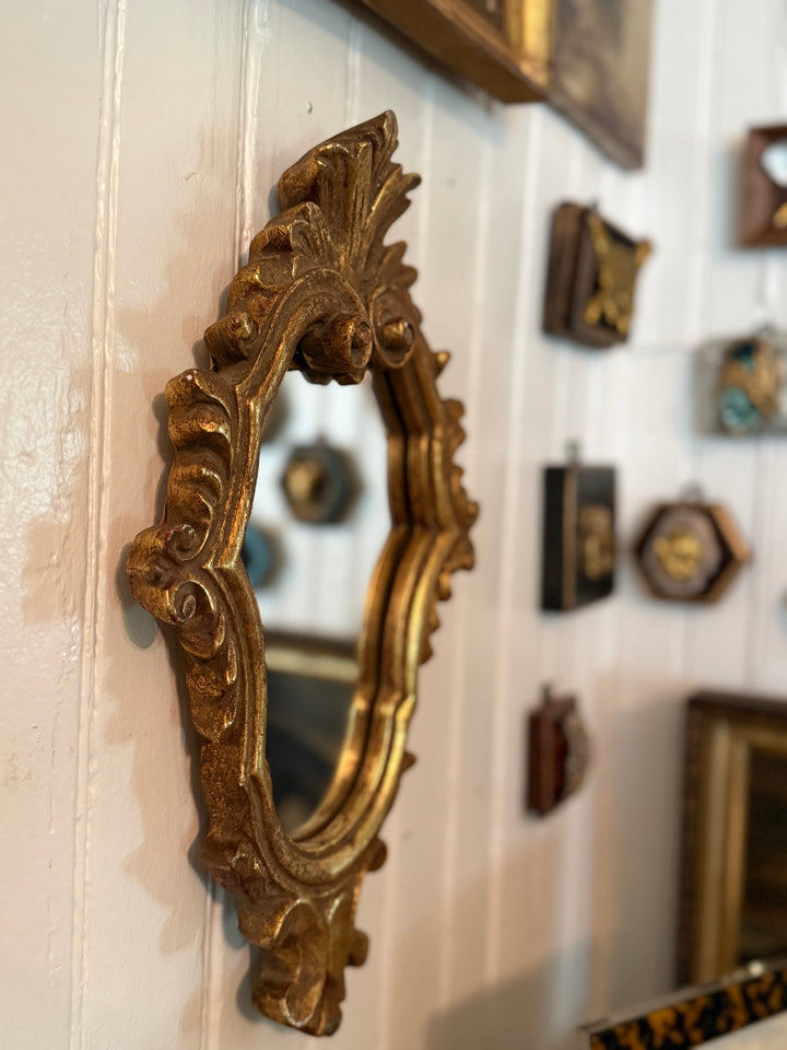 Gold leaf Italian petite mirror