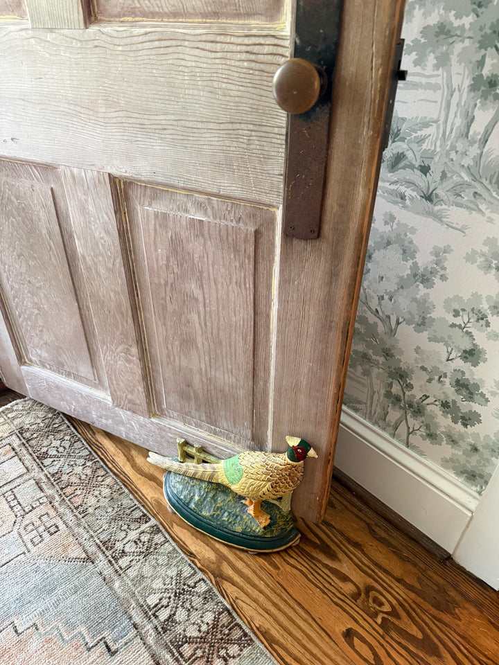 Vintage hand painted cast iron  Pheasant Doorstop