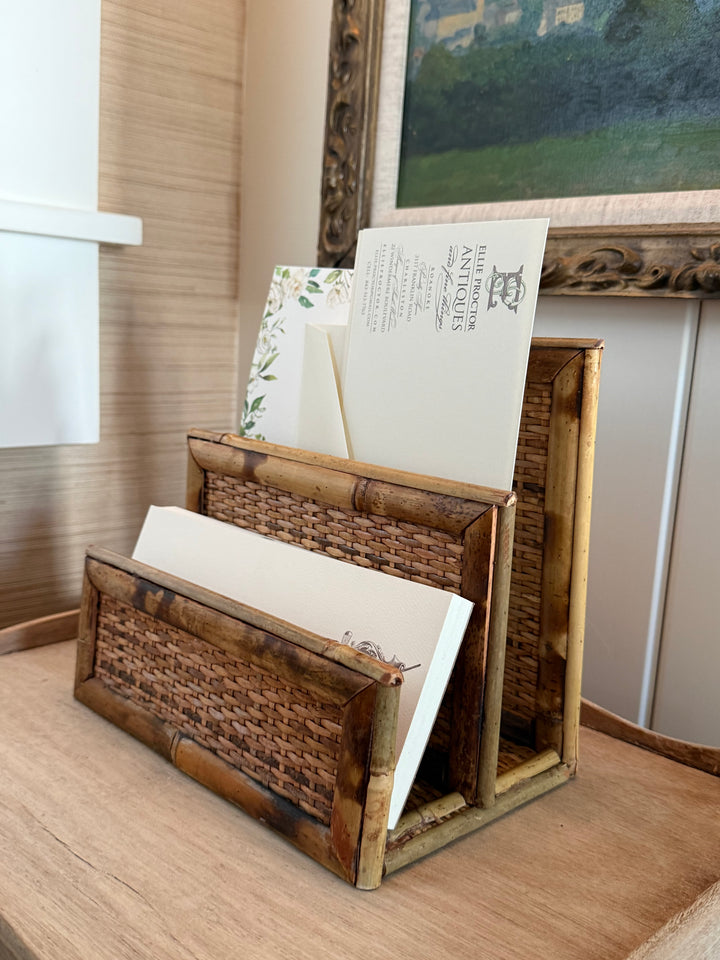 Bamboo & Rattan Letter Holder