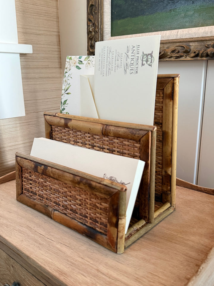 Bamboo & Rattan Letter Holder