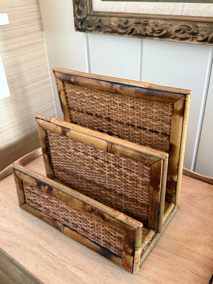 Bamboo & Rattan Letter Holder
