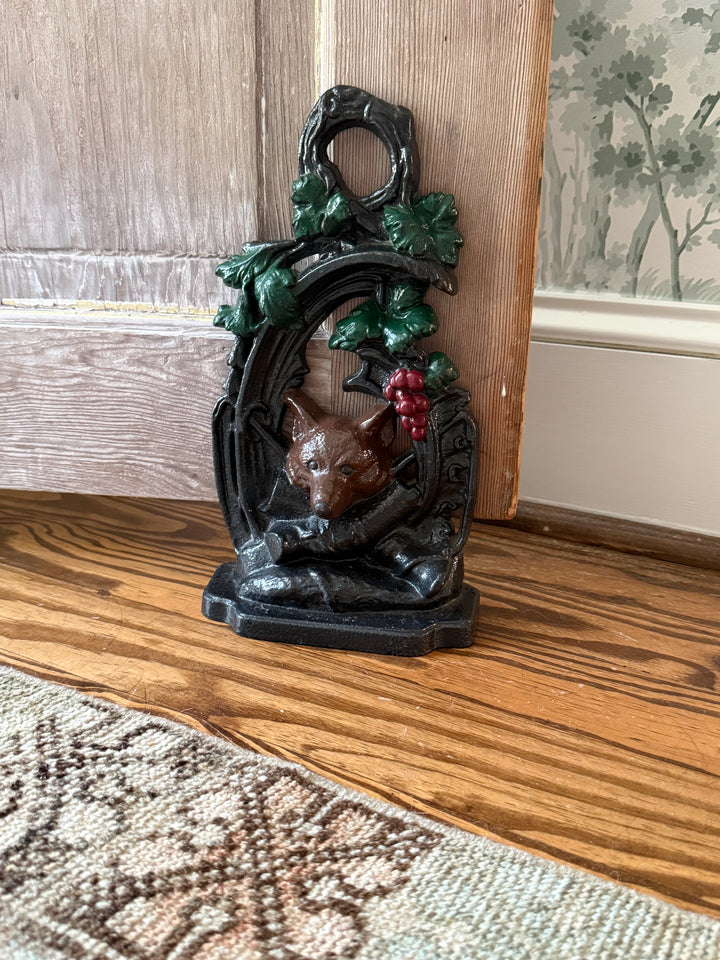 Original 19th century cast iron Doorstop with fox head