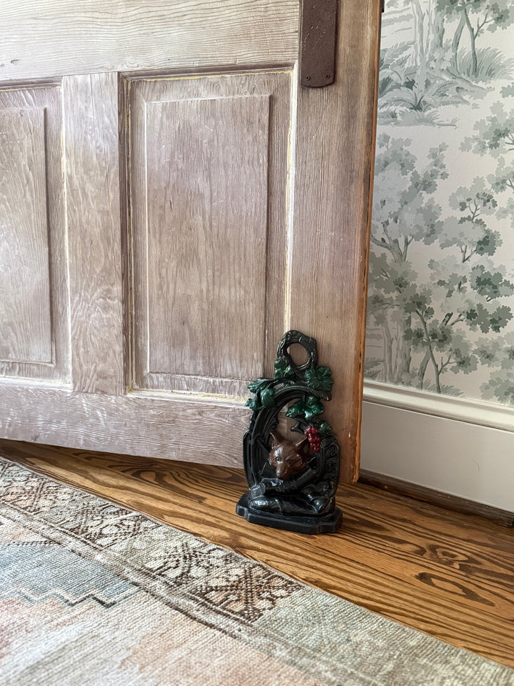 Original 19th century cast iron Doorstop with fox head