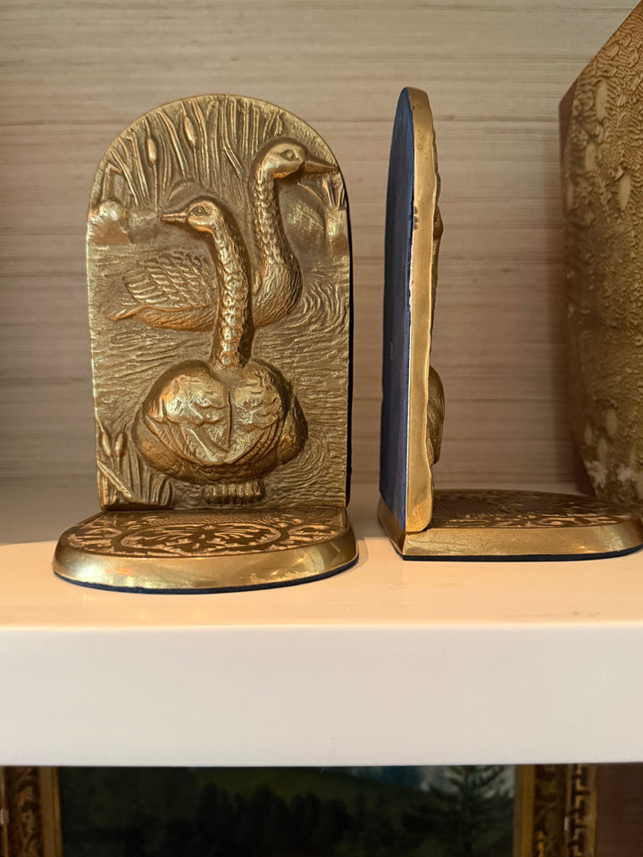 Brass Duck Bookends