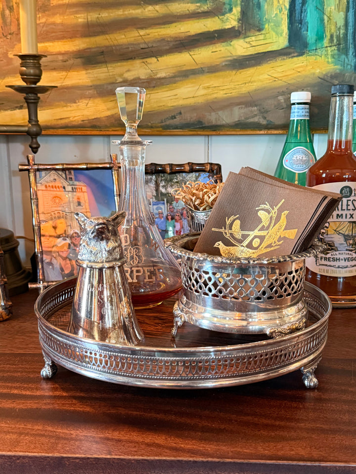 Footed Gallery Bar Tray