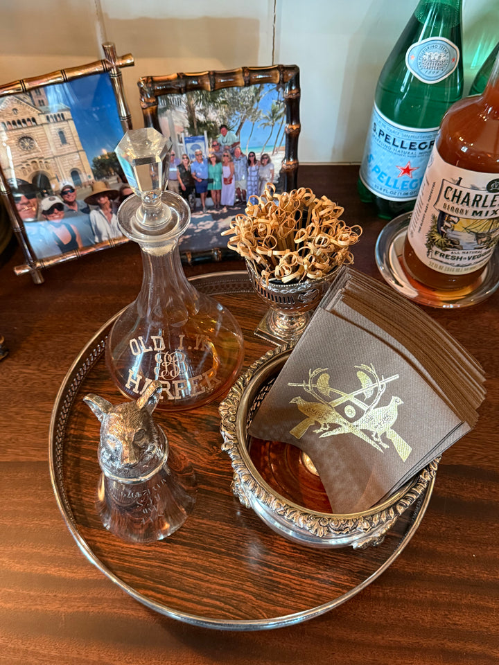 Footed Gallery Bar Tray