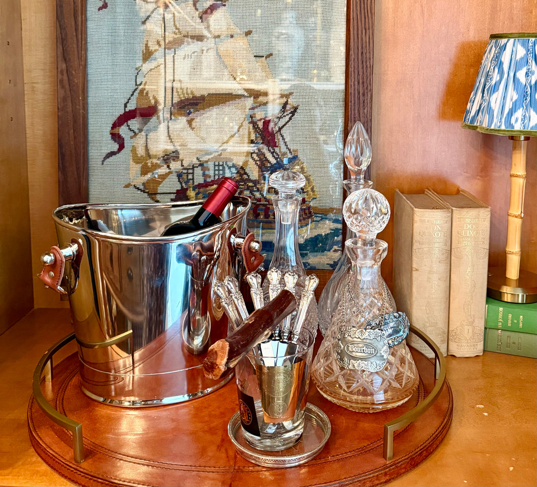 Polished Nickel Horsebit Wine Chiller