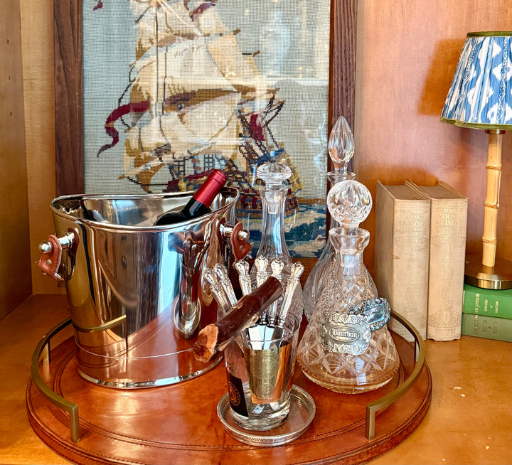 Polished Nickel Horsebit Wine Chiller