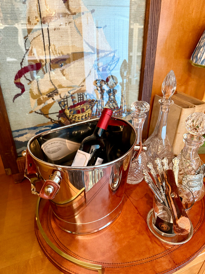 Polished Nickel Horsebit Wine Chiller