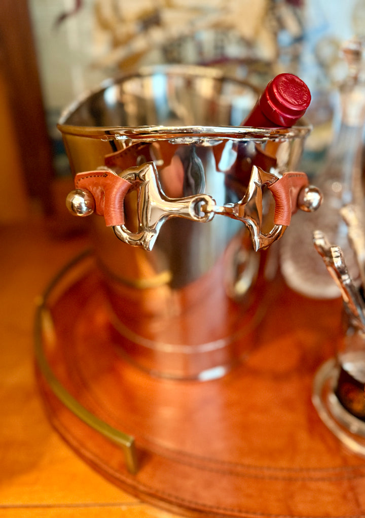 Polished Nickel Horsebit Wine Chiller