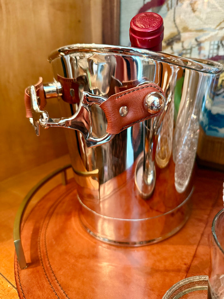 Polished Nickel Horsebit Wine Chiller