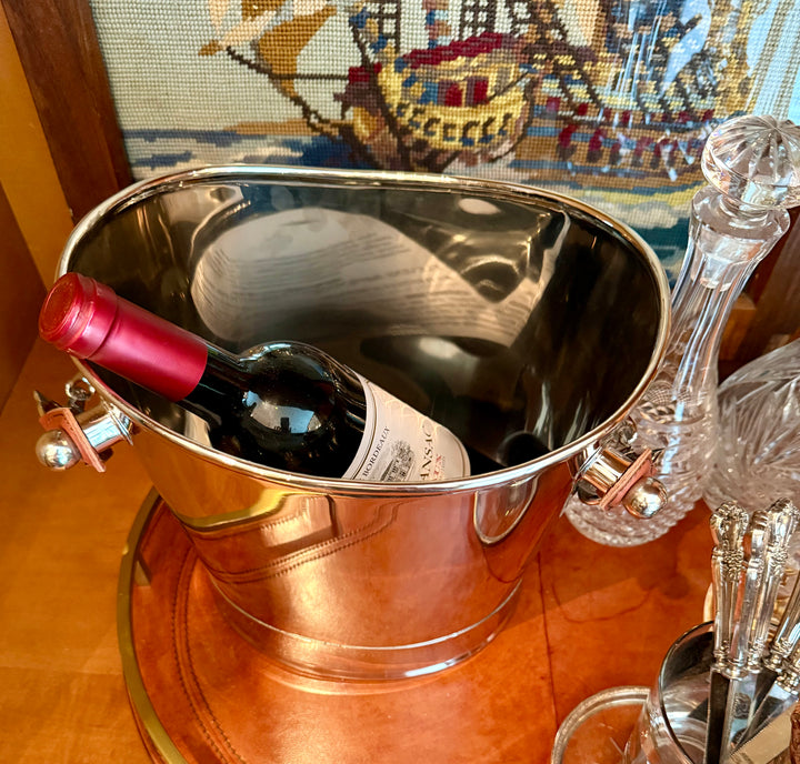 Polished Nickel Horsebit Wine Chiller
