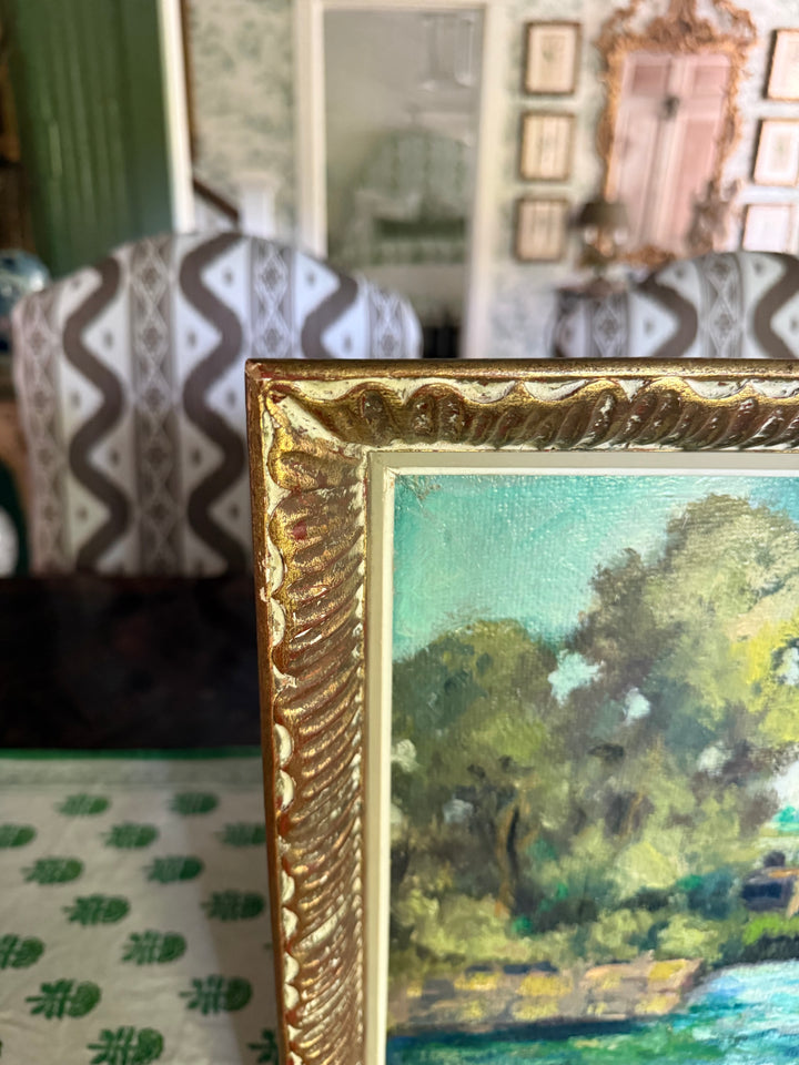English Oil Painting with Gold Leaf Frame
