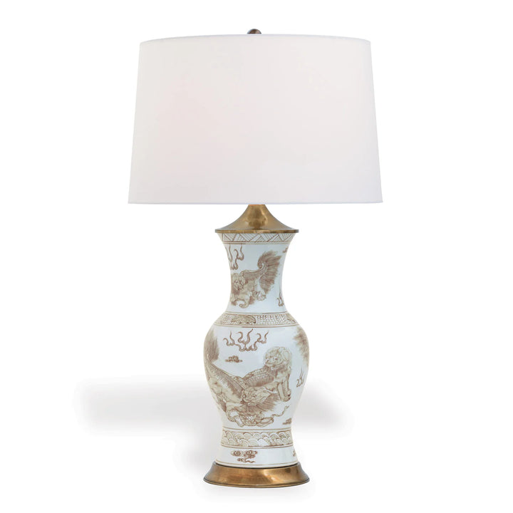 Foo Dog Porcelain Lamp